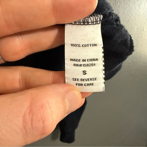 Lazy Sundays Navy Blue Hamptons Crop Sweatshirt Size S - Picture 4 of 4